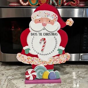 Festive Santa Countdown Calendar - Red and White